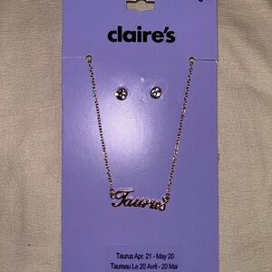 Claire's Gold Taurus Necklace Set